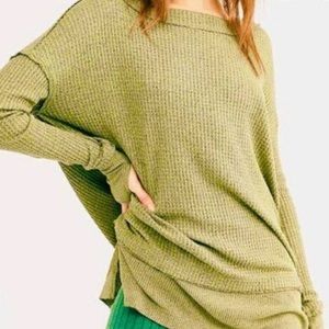 FREE PEOPLE | North Shore Long Sleeve Thermal in Pear Green